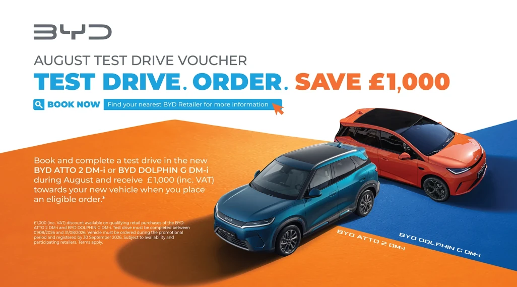Get £1,000 Towards a New BYD This August
