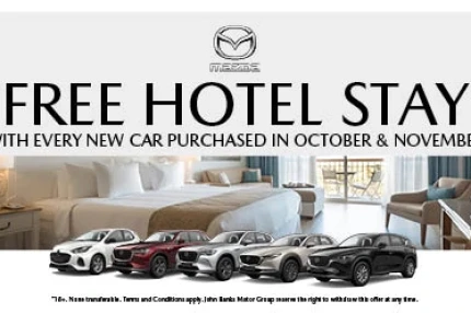 Mazda Free Hotel Stay with every new car purchase
