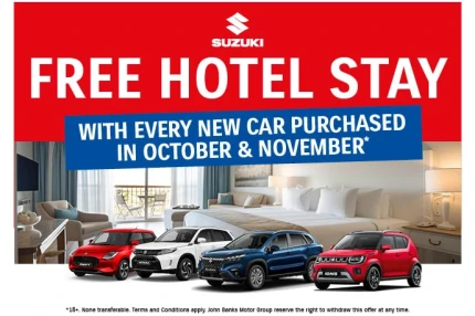 Suzuki Current Free Holiday Offer with every new car purchase