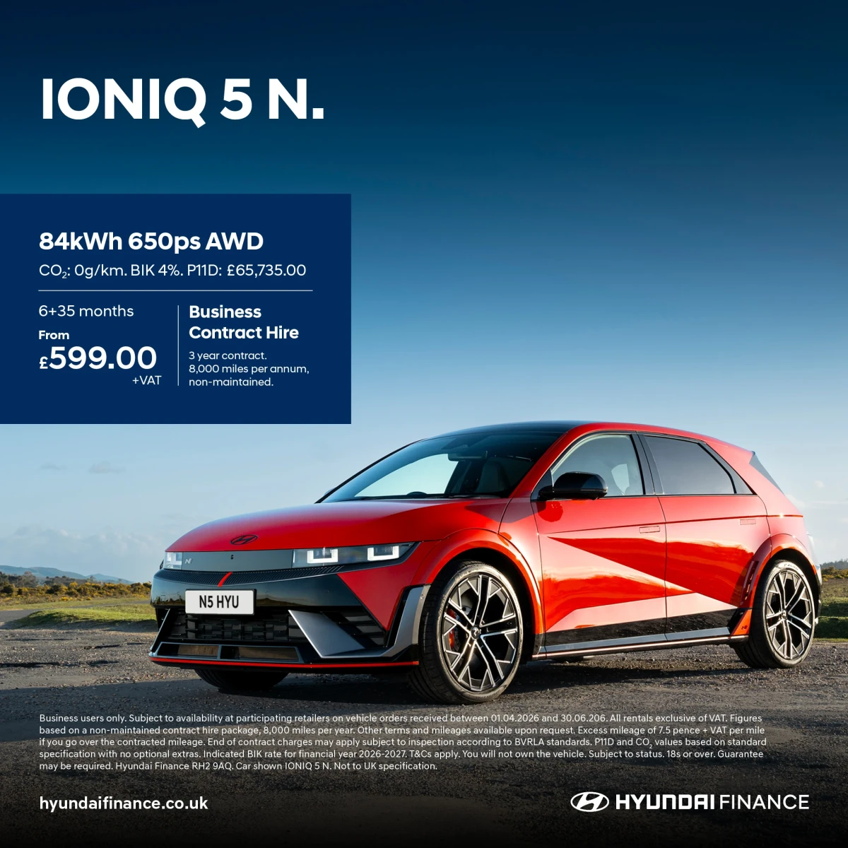 Hyundai IONIQ 5N Current Business Contract Hire Offer