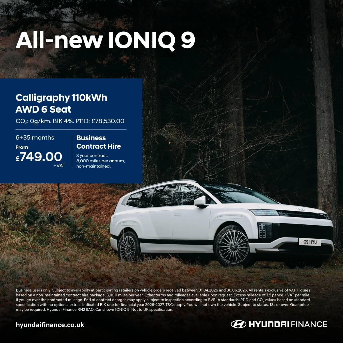 Hyundai IONIQ 9 Premium 7 Seat Auto Business Contract Hire Offer