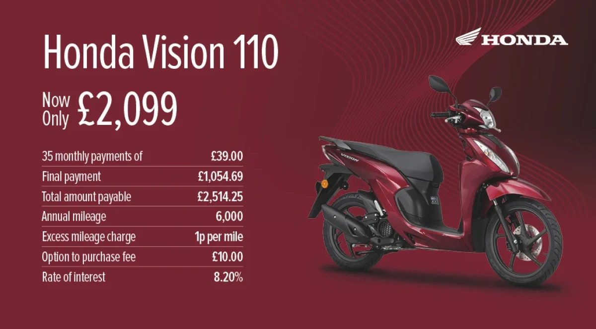 Honda Vision 110 – NOW ONLY £2,099!