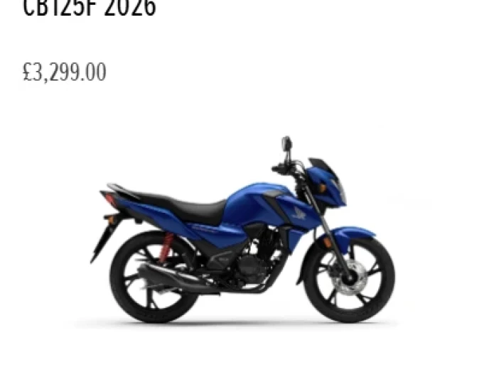 Honda CB125 F (26MY) Current Offer