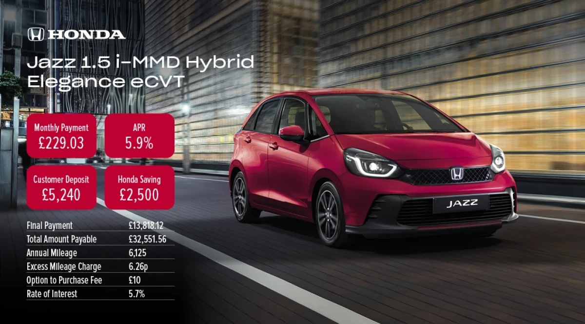 Honda Jazz Hatchback Elegance 1.5 i-MMD Hybrid e:HEV – From £28,475