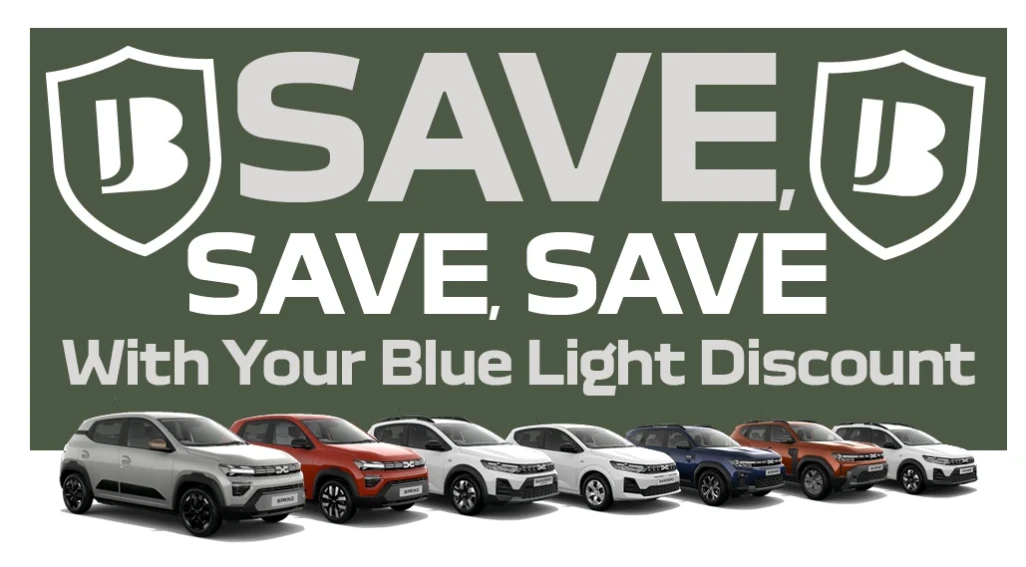 Blue Light Discount | Available at John Banks Dacia at Cambridge, Ipswich and Colchester