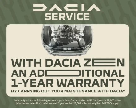 Dacia Zen Warranty | Up to 7 Years Cover