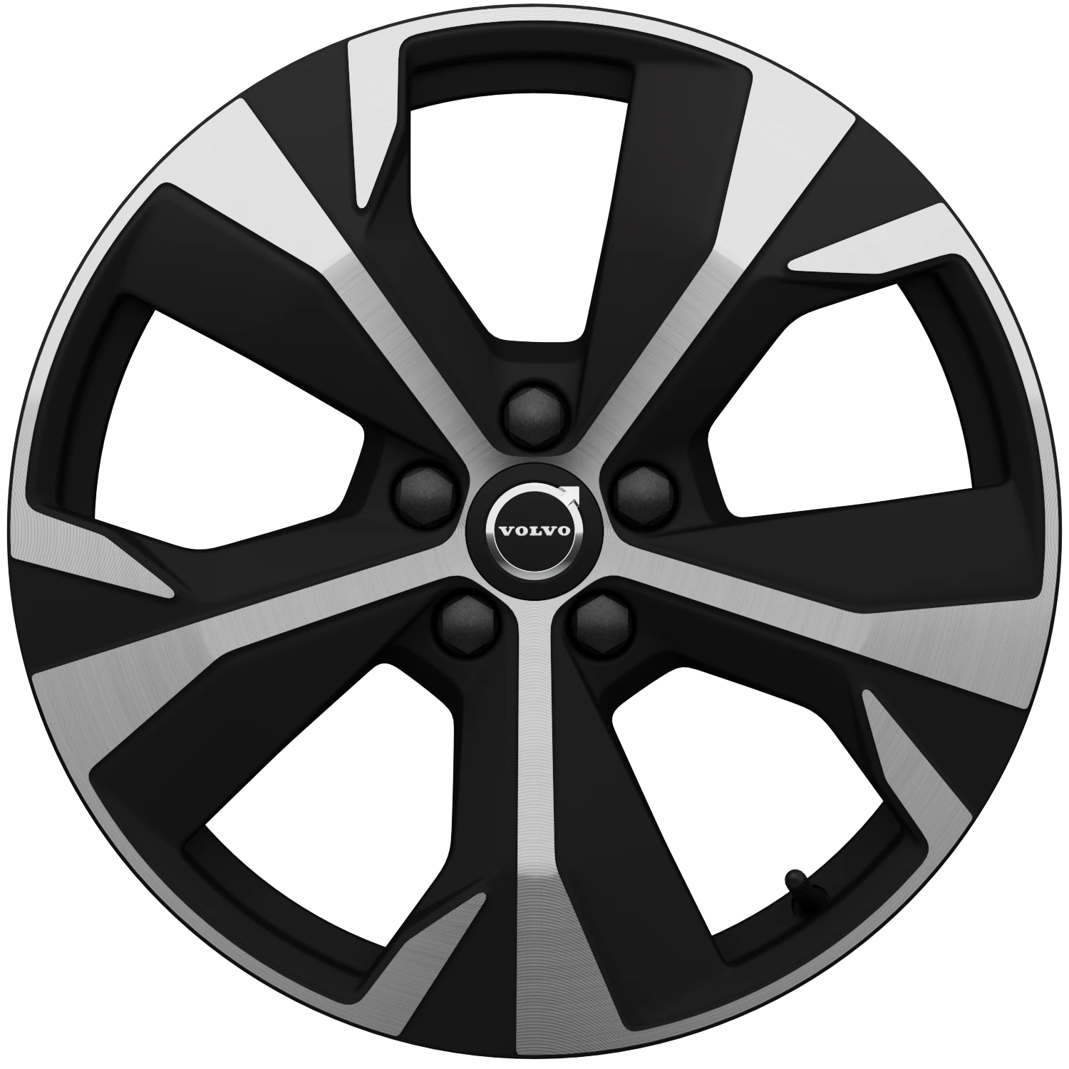 18″ 5-spoke glossy black diamond cut