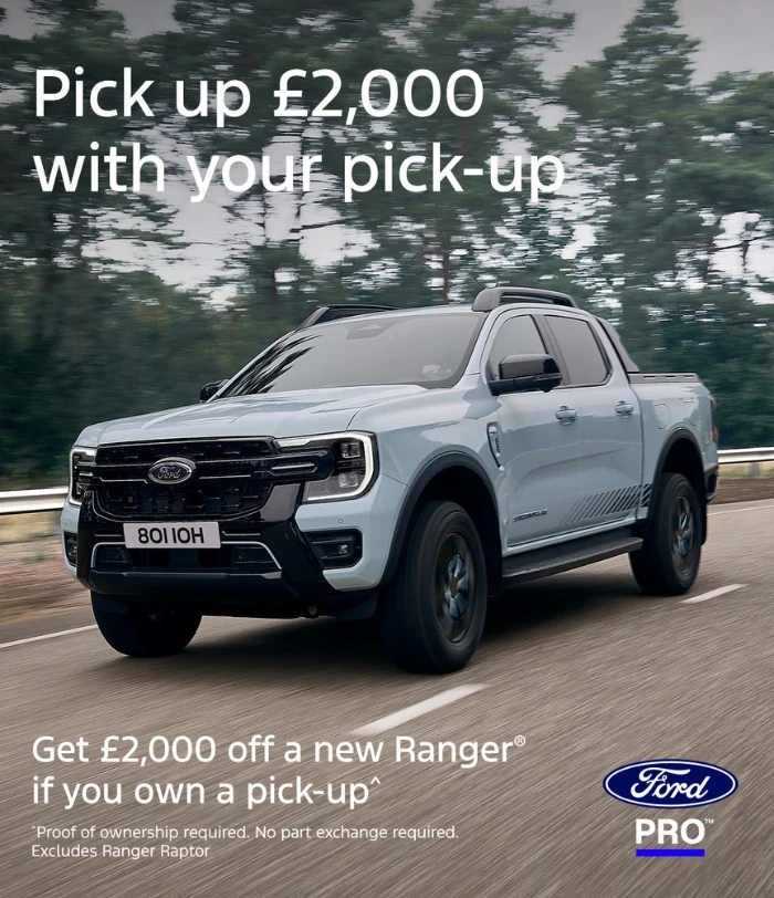 £2,000 Trade-In Boost on the Ford Ranger at Sandicliffe