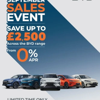 BYD September Sales Event at Sandicliffe: Exclusive Offers from 10th to 21st September