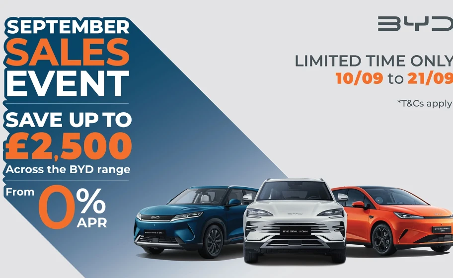 BYD September Sales Event at Sandicliffe: Exclusive Offers from 10th to 21st September
