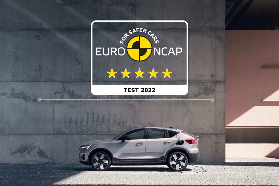 Fully electric EC40 continues Volvo Cars five-star streak in Euro NCAP safety testing